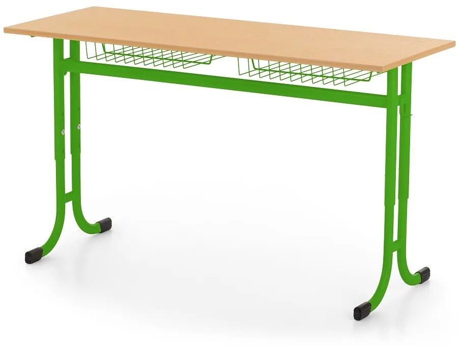 Birou de scoala Denis, reglabil - marime 5-7, verde deschis - ral 6018