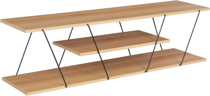 Comoda TV Tarsa, culoare sonoma-negru, 120 x 30 x 33 cm