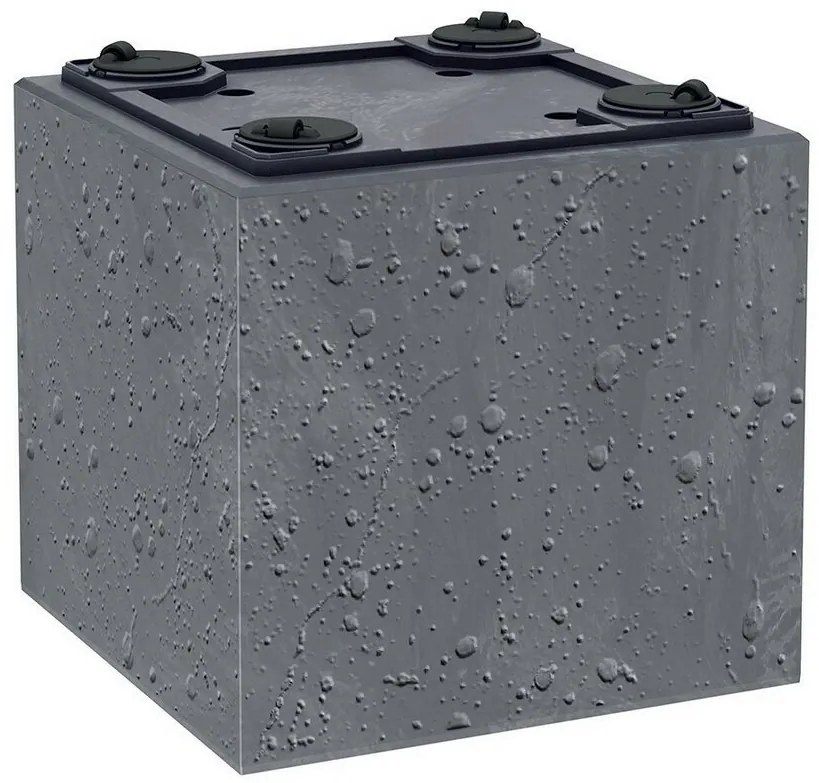 Ghiveci de flori SIERRA SQUARE BETON EFFECT 38,5cm , negru, M