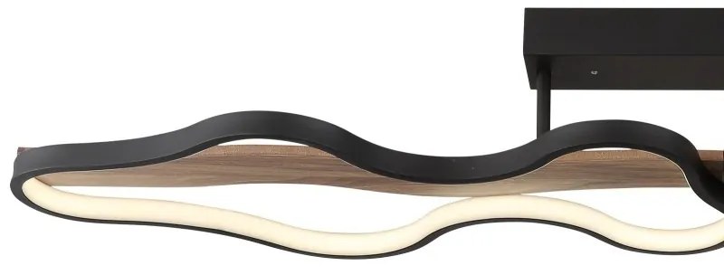 Plafoniera design industrial Bezzy negru, maro