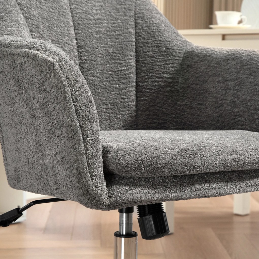 HOMCOM Scaun de birou, fotoliu de birou ergonomic reglabil pe înălțime, șezut pivotant, funcție de balans, gri | Aosom Romania