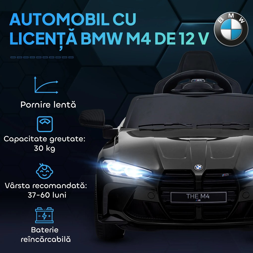 AIYAPLAY Mașinuță Electrică pentru Copii 3-5 Ani cu 2 Motoare, Suspensie, Telecomandă, Claxon și Faruri,, 108x69.5x51 cm, Negru | Aosom Romania