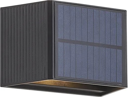 Lampă de perete de exterior neagră, inclusiv LED, cu iluminare în 2 direcții, IP65 Solară - Christof