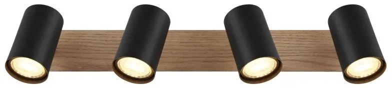 Plafoniera cu 4 Spoturi directionabile LINCA natur/negru