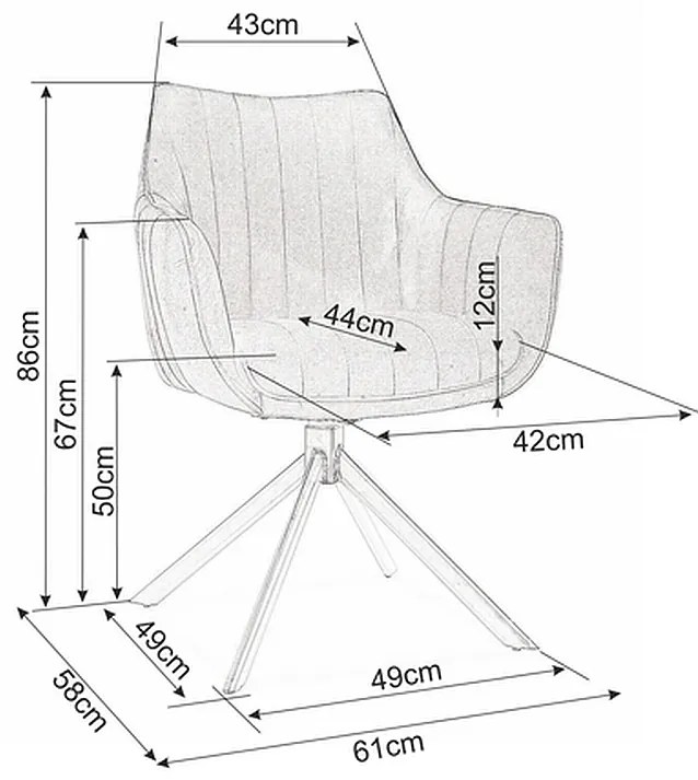 Scaun de bucaterie Azalia, gri