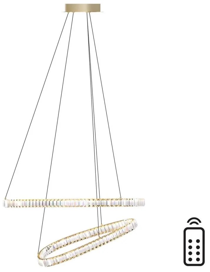 Lustră LED pe cablu Zuma Line MD3169-2-3GT ATHESA LED/36W/230V 3000-6000K + telecomandă