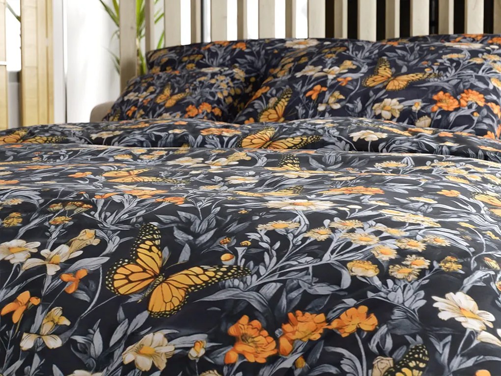 Lenjerie de pat din microfibra BUTTERFLY GARDEN albastru-gri Dimensiune lenjerie de pat: 70 x 90 cm | 140 x 200 cm