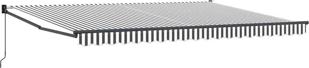 vidaXL Copertină retractabilă manuală Antracit și Alb 4 x 2 m