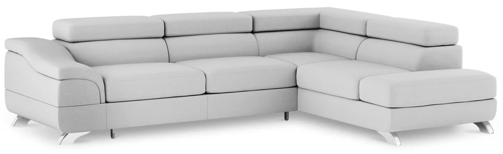 Coltar extensibil Onyx, colt pe partea dreapta cu tapiterie din tesatura structurala, gri deschis