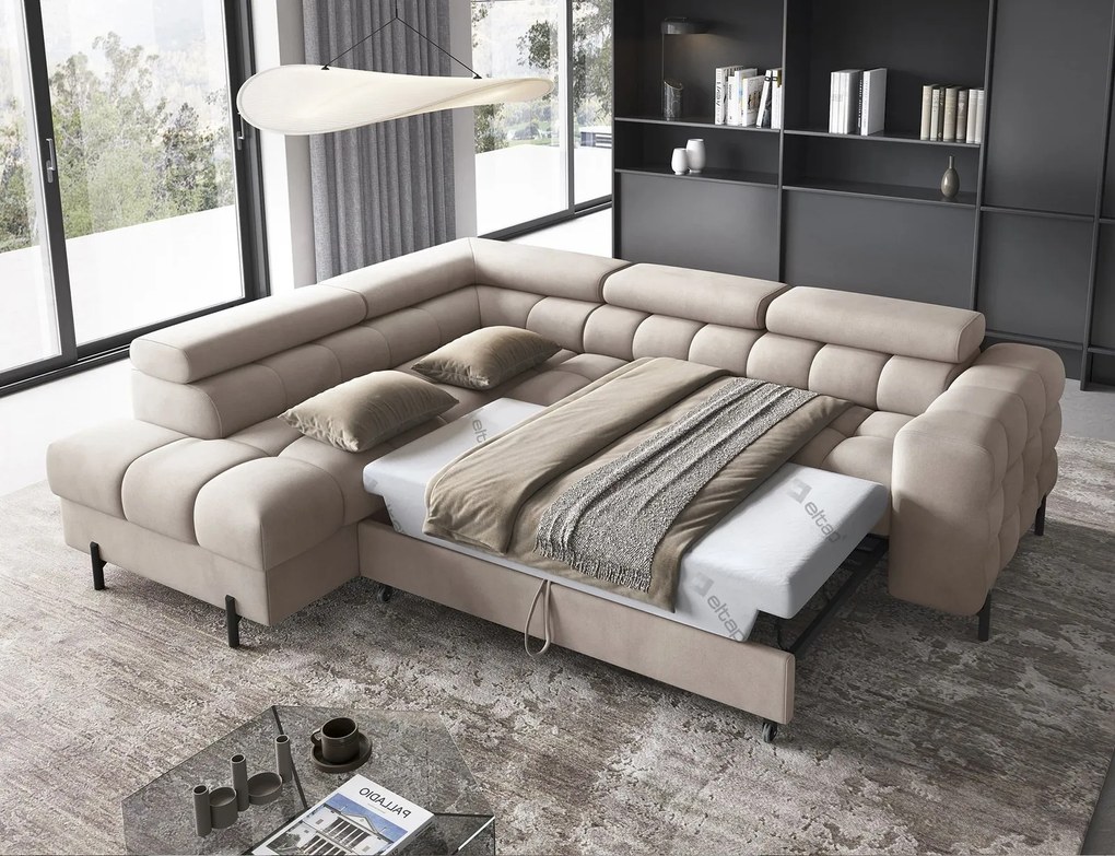 Colțar lemn masiv Ferry Extensibil Material Paros 02, 276 × 72 × 200 cm
