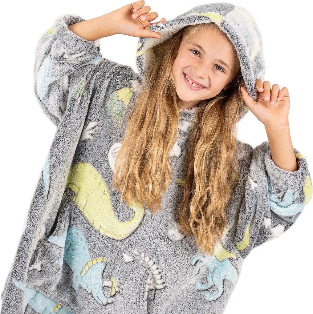 Hanorac imitație de blăniță 4Home Dino, fluorescent,  70 x 70 cm