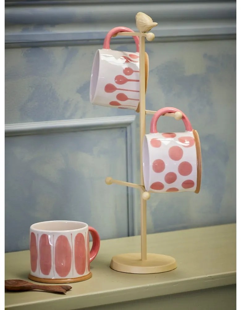 Căni somon/crem 3 buc. din gresie 450 ml Linora – Bloomingville