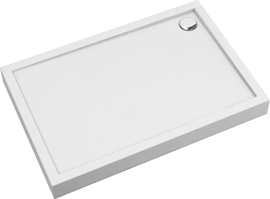 Cadita dus dreptunghiulara Omnires Camden alb 80x140 cm
