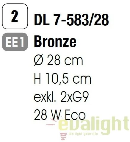 Plafoniera design rustic Pankok DL 7-583/28 bronze OR