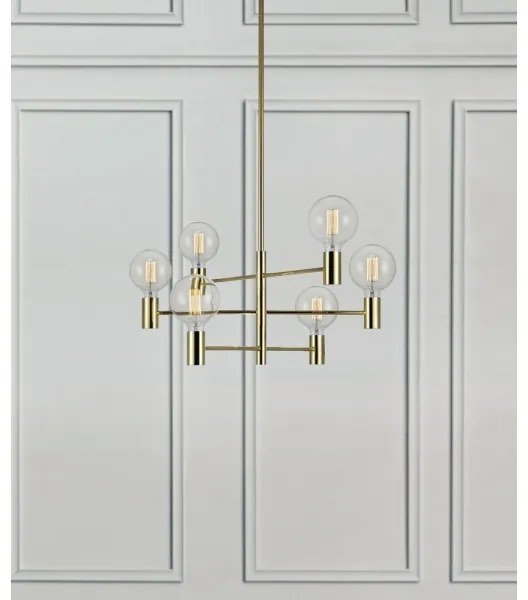 Markslöjd 106418 - Lustră pe tijă CAPITAL 6xE27/60W/230V alamă