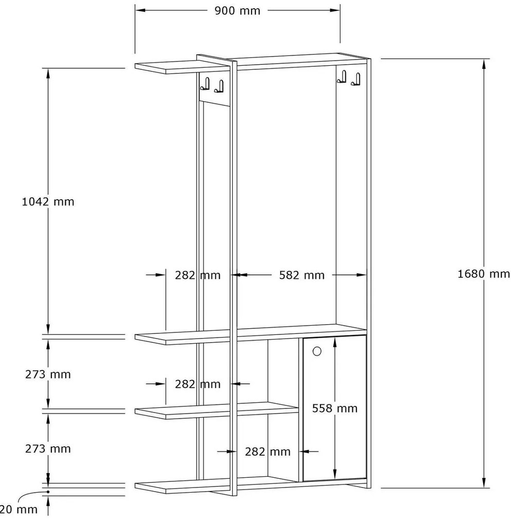 Mobilier Hol Dakodu (stejar zafir + negru) . 1093885