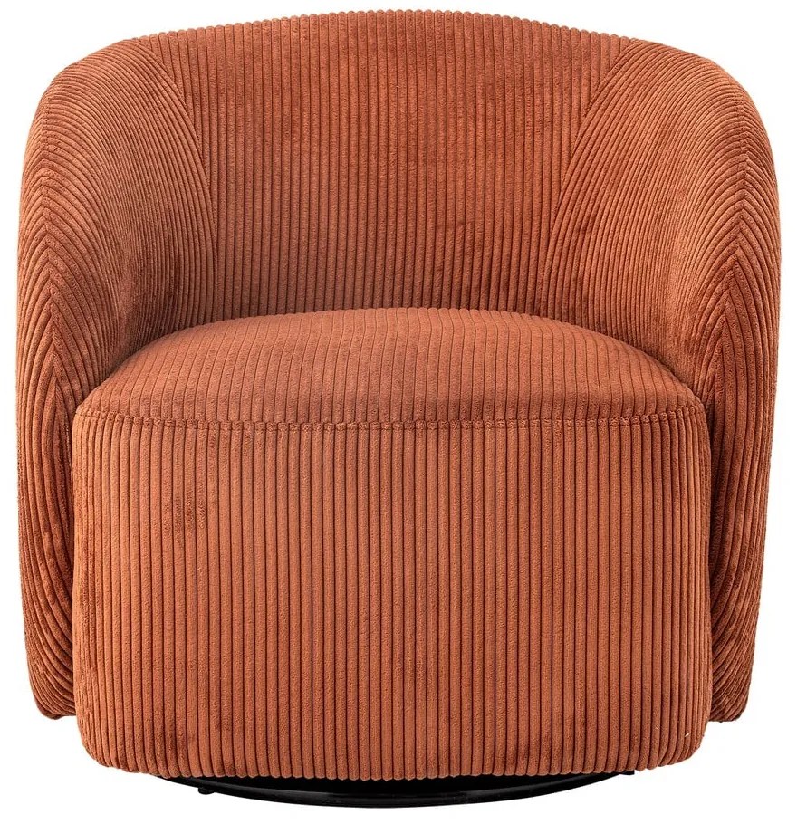 Fotoliu portocaliu wing cu tapițerie din catifea reiată Pradi – Bloomingville
