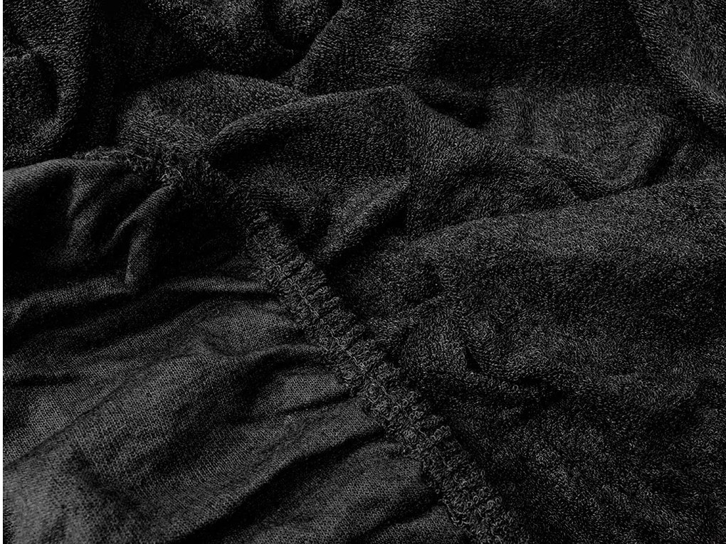 Cearsaf Frotir cu elastic EXCLUSIVE 90x200 cm negru
