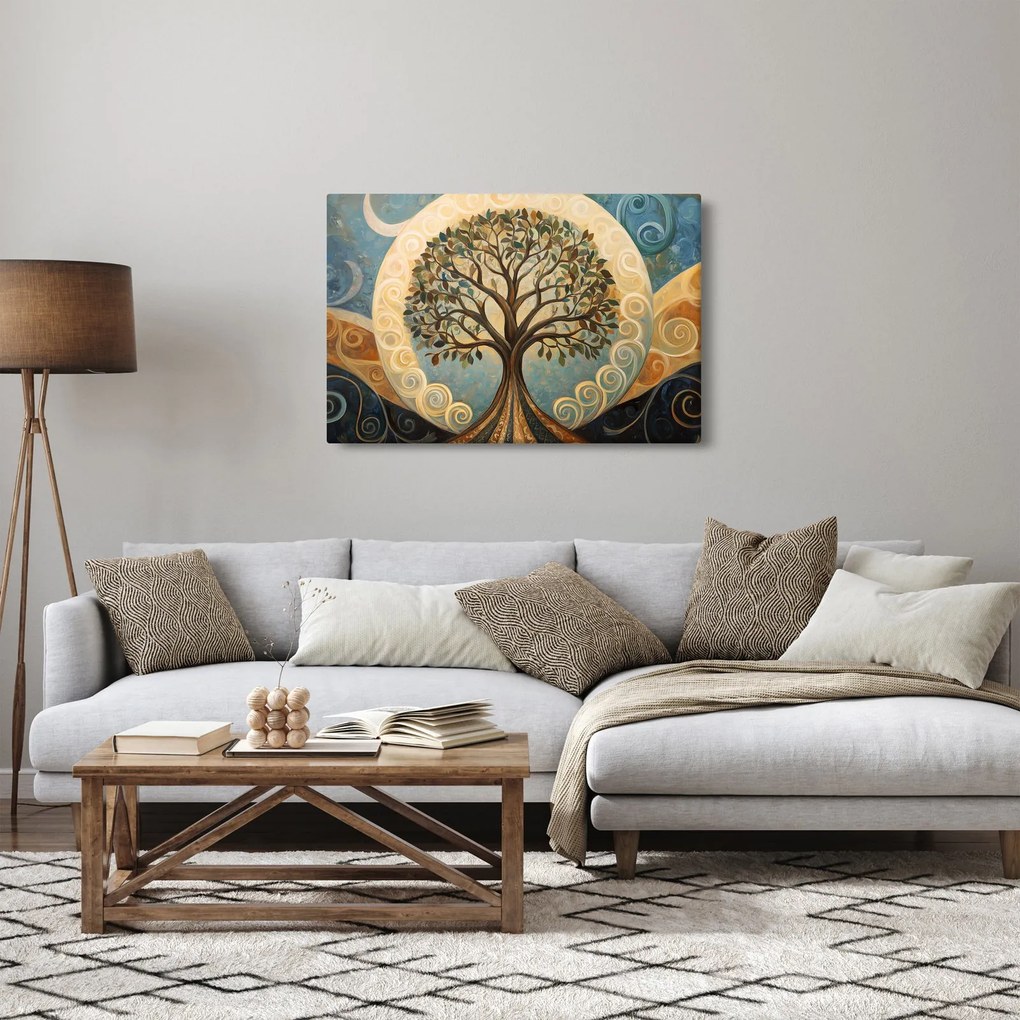 Tablou – Arborele vieții și spirale (90x60 cm)