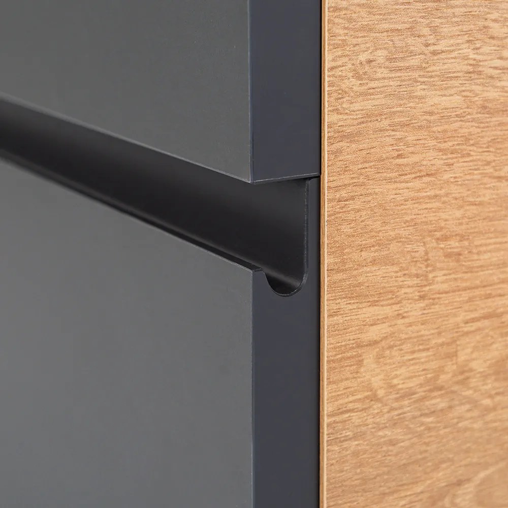 Vario Pull 100 dulap de bază cu chiuvetă stejar-antracite