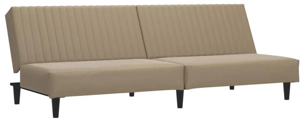 Canapea extensibila cu 2 locuri, cappuccino, piele ecologica Cappuccino, Fara scaunel pentru picioare Fara scaunel pentru picioare