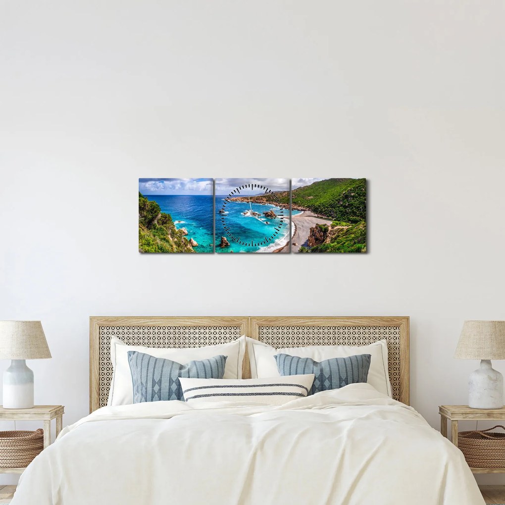 Tablou - Sardinia (cu ceas) (90x30 cm)