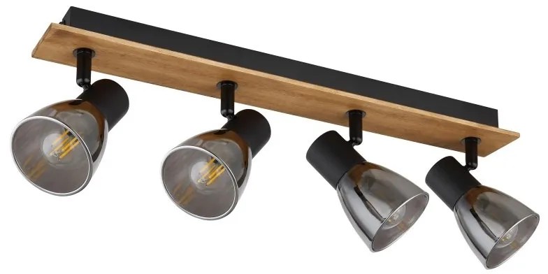 Plafoniera cu 4 spoturi directionabile design modern CLAUDE negru, maro