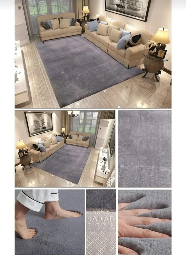 Covor, Soft Plush, 150x230 cm, Gri inchis