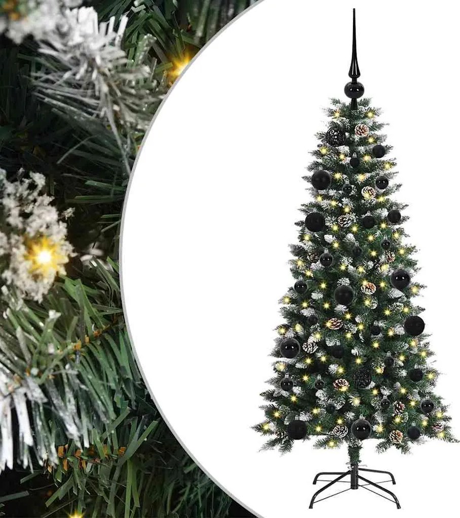 vidaXL Brad de Crăciun artificial Verde 120 cm PVC și Plastic și Oțel