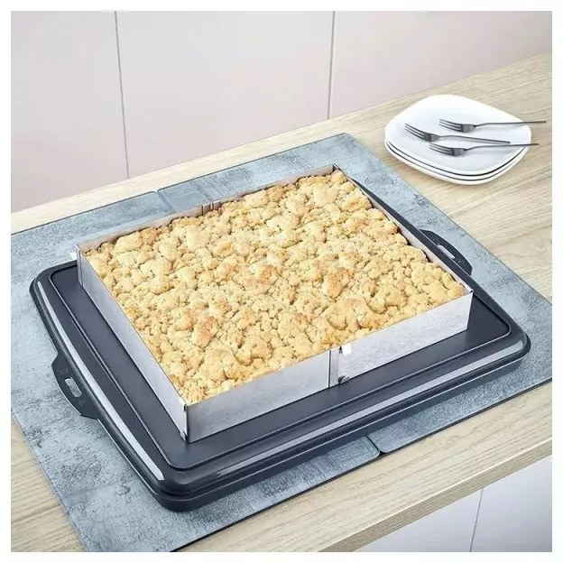 Forma de copt Kinghoff KH 1907, Reglabila 27,5-52,4 cm, Otel inoxidabil, Argintiu