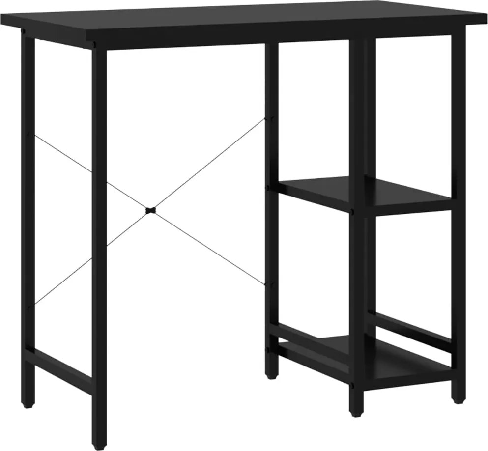 vidaXL Birou de calculator, negru, 80x40x72 cm, MDF și metal