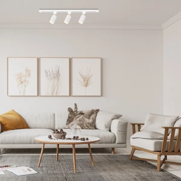 Spot pe șină TIGER, 3x GU10, 10 W pe bec, 230 V, alb