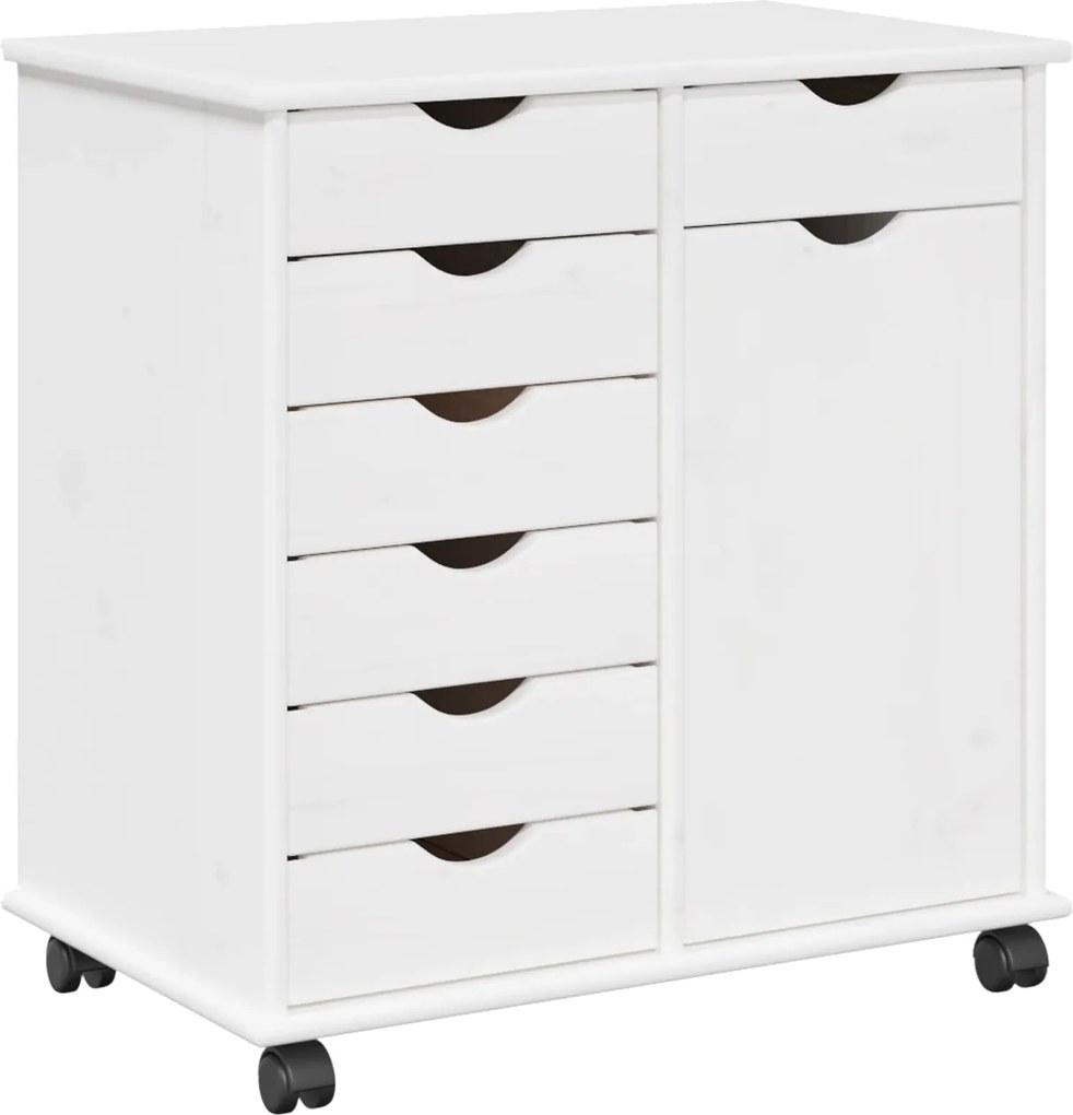 vidaXL Cabinet mobil Alb 63,5 x 39 x 65,5 cm Lemn de pin masiv