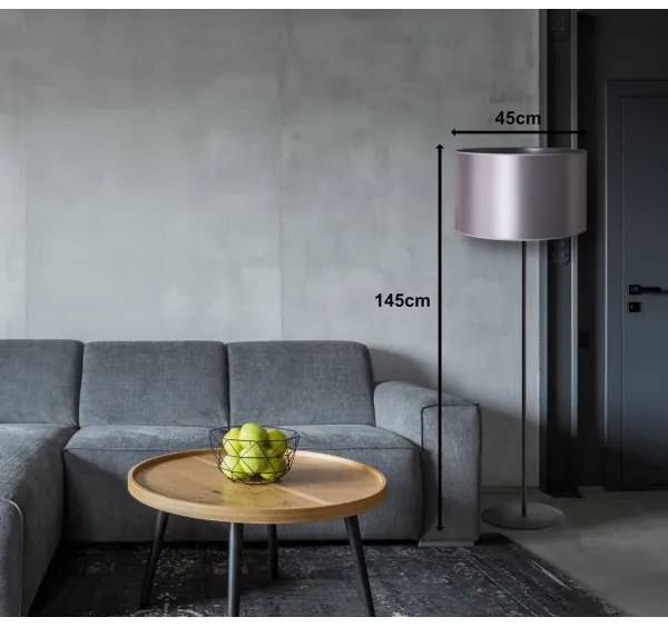 Lampadar Duolla CANNES 1xE27/15W/230V d. 45 cm argintiu/negru