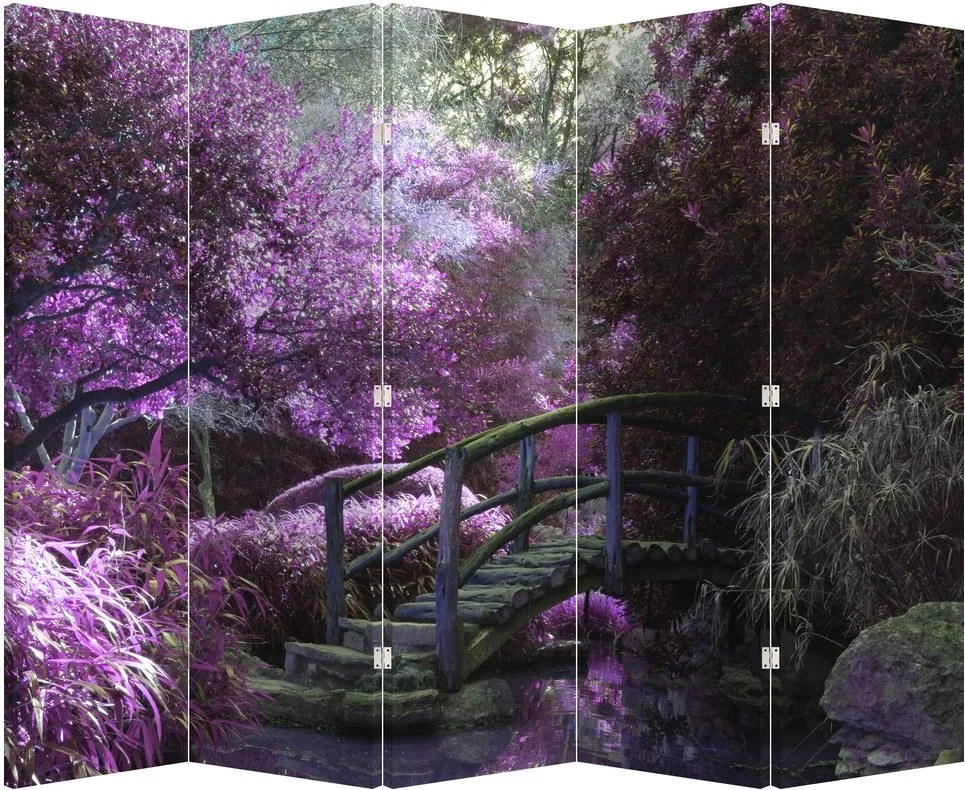 Paravan - Copaci violeți (210x170 cm)