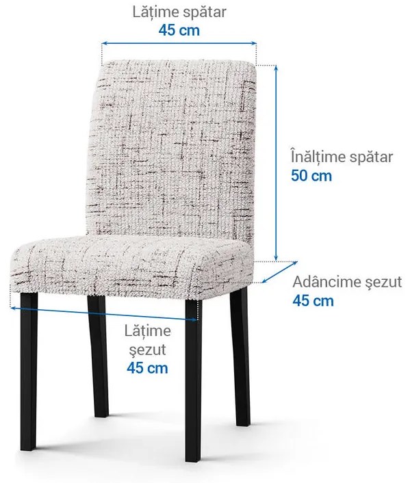 Huse bielastice VITTORIA smântânii scaun cu spatar 2 buc (45 x 45 x 50 cm)