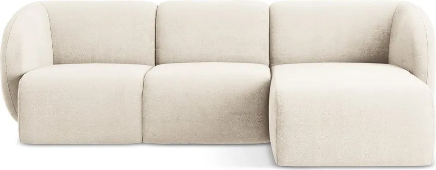 Colțar bej cu tapițerie din chenille (cu colț pe partea dreaptă/cu șezlong) Lani – Makamii