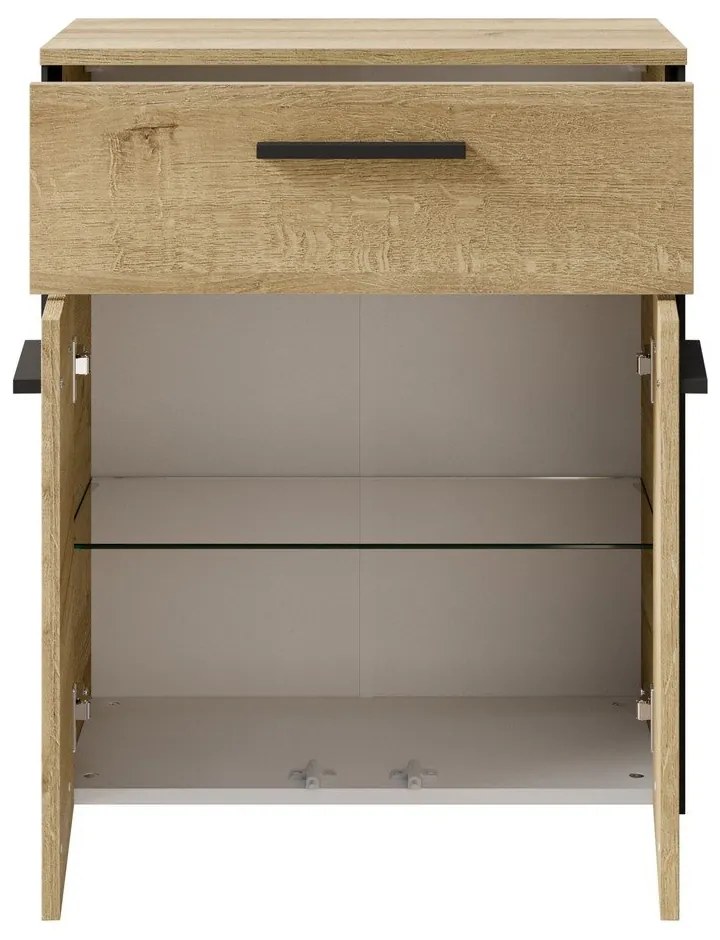 Dulap de baie în culoare naturală jos/suspendat cu aspect de lemn de stejar 72x60 cm Quickset 395 – Pelipal