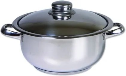 Oala inox cu capac, Cocinera, 26 cm, 8 L, 3 straturi