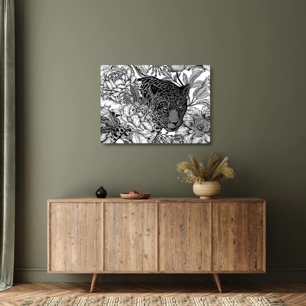Tablou pe sticlă - Grădină exotică (70x50 cm)