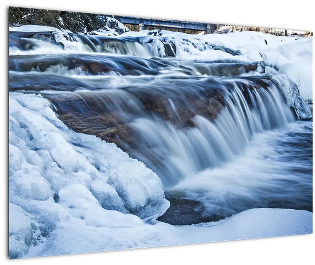 Tablou - Râu iarna (90x60 cm)