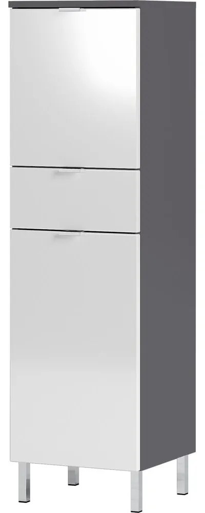 Dulap Germania Mauresa, înălțime 120 cm, alb - gri