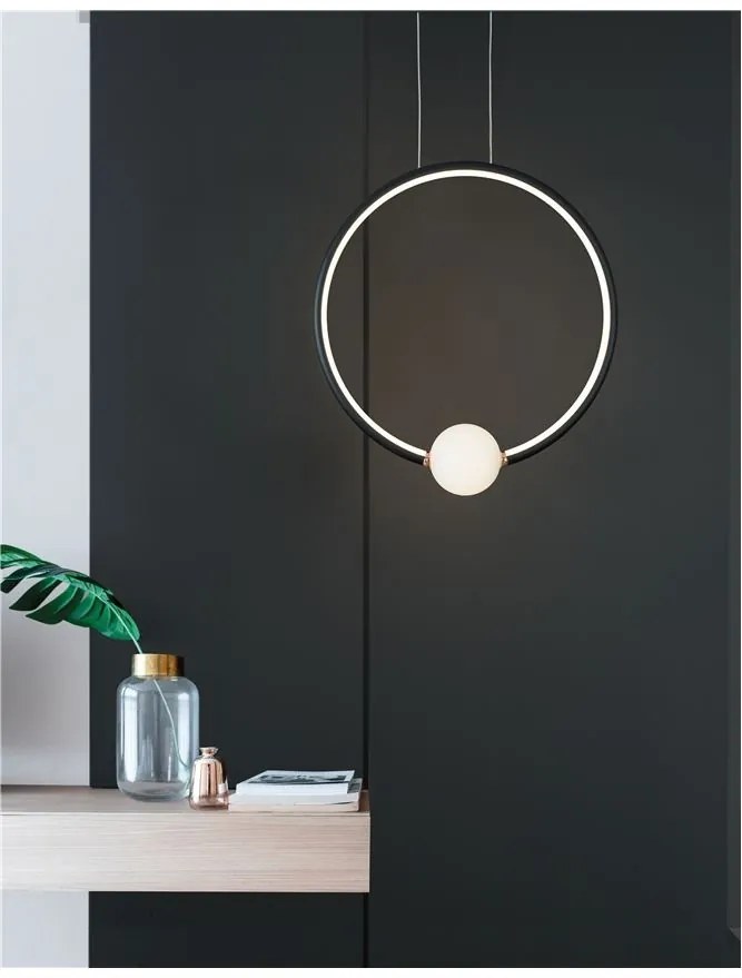 Lustra LED dimabila cu telecomanda design modern Celia negru