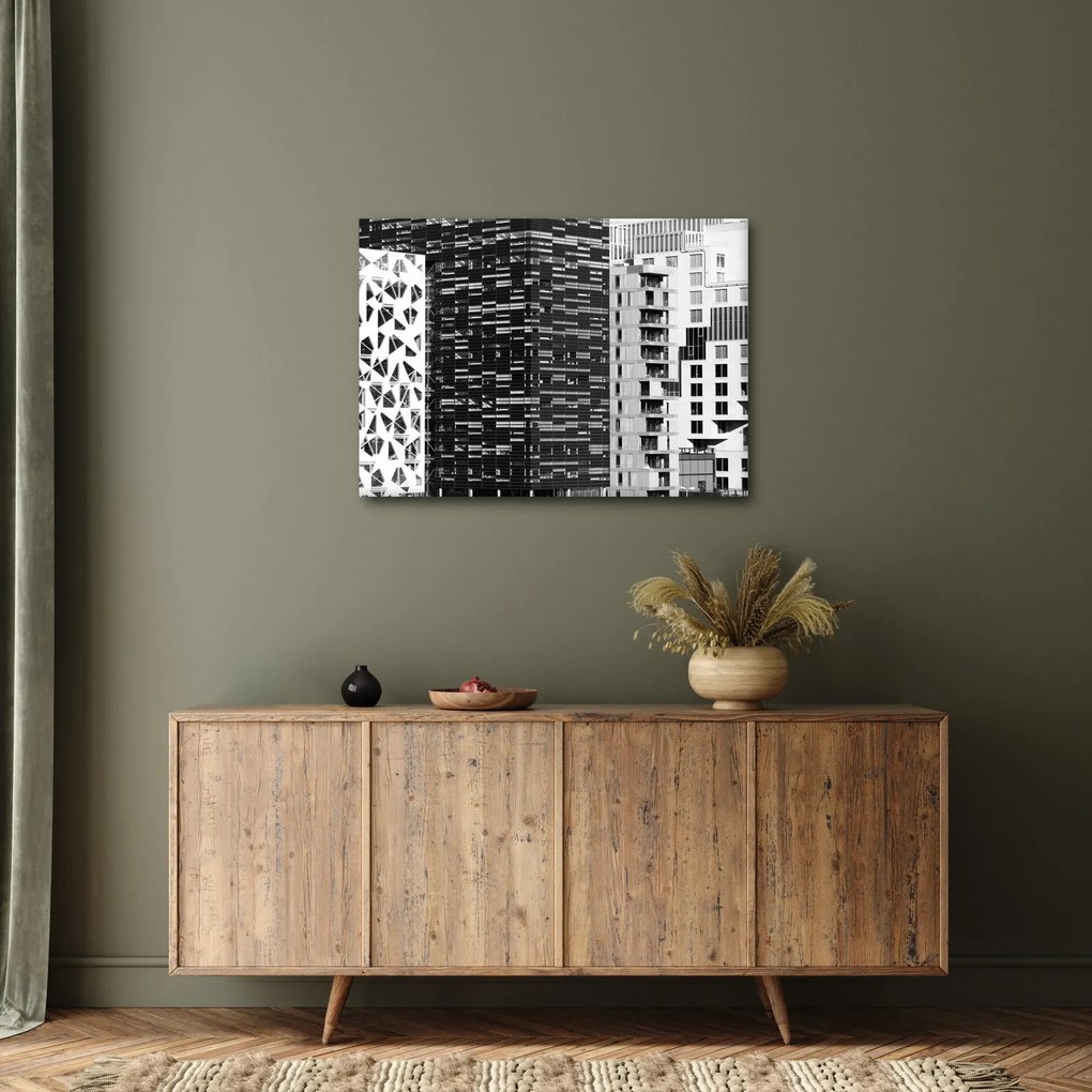 Tablou cu arhitectura alb neagră (70x50 cm)