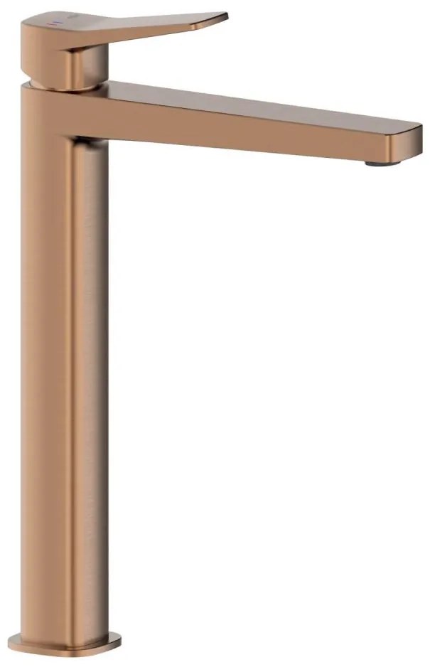 Baterie pentru lavoar MALAGA 30,3 cm cu set de scurgere, aur roz - KFA Armatura 4522-712-34