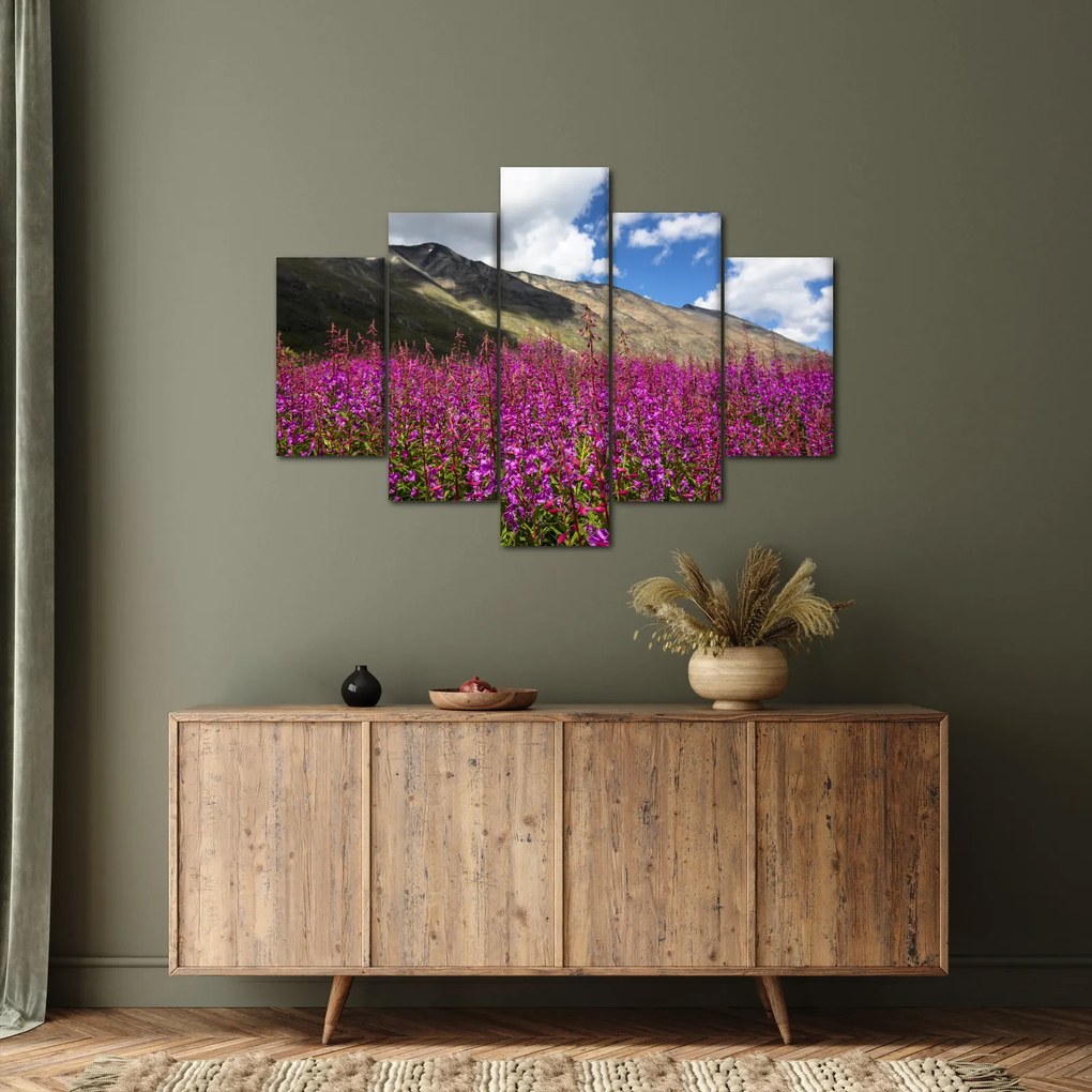 Tablou sceneriei cu lunca montană (150x105 cm)