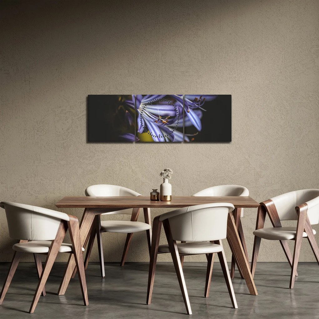 Tablou - Lila (cu ceas) (90x30 cm)