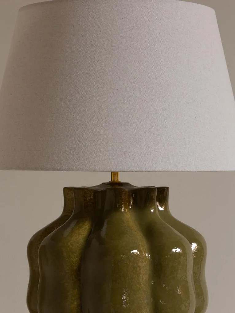 Lampa de masa, cu abajur din in si bumbac, Fleury