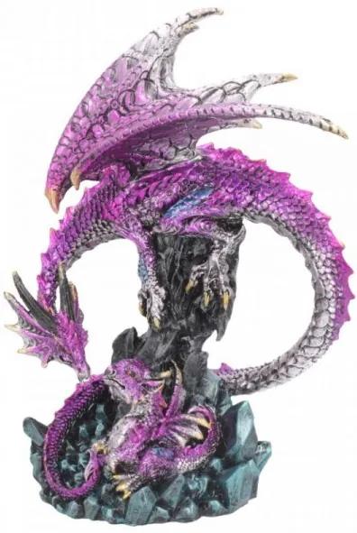 Statueta dragon cu pui Indrumare parinteasca 18 cm