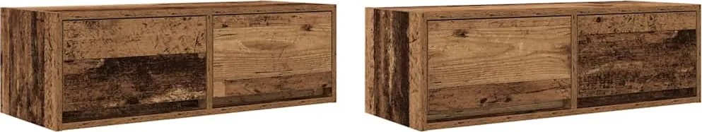 vidaXL Dulapuri TV 2 buc Lemn vechi 80x31x25,5 cm Lemn prelucrat